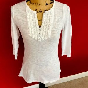 Taylor Marcs white with lace v neck jersey.